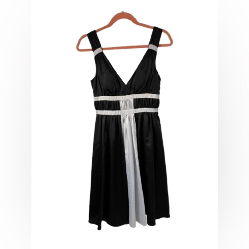 Max and Cleo Black White Fit and Flare Dress LBD Semi Formal 2 Womens